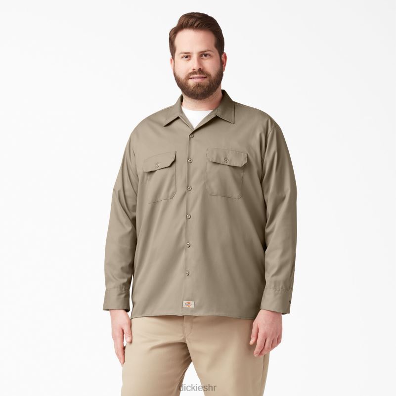 radna košulja dugih rukava opuštenog kroja muškarci Dickies pustinjski pijesak (ds) 6BPL6643 radna odjeća