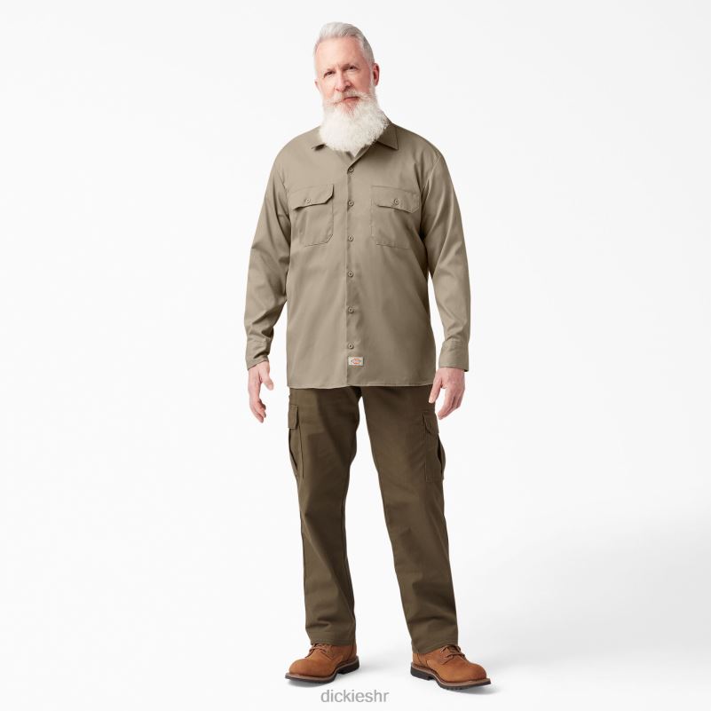 radna košulja dugih rukava opuštenog kroja muškarci Dickies pustinjski pijesak (ds) 6BPL6643 radna odjeća