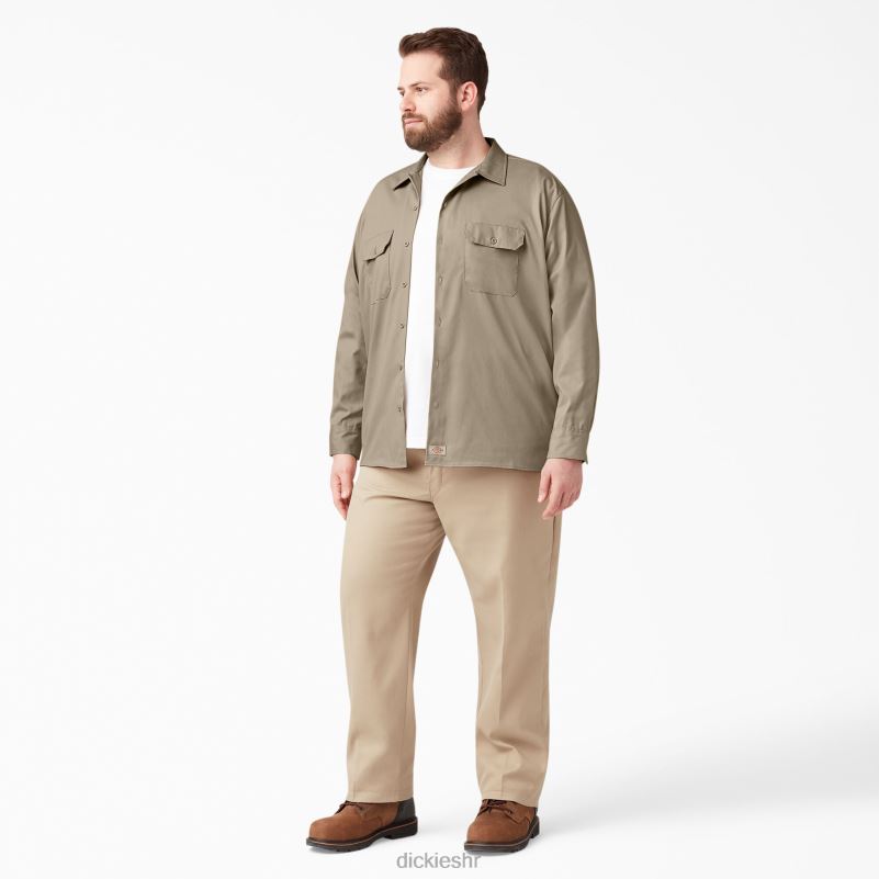 radna košulja dugih rukava opuštenog kroja muškarci Dickies pustinjski pijesak (ds) 6BPL6643 radna odjeća