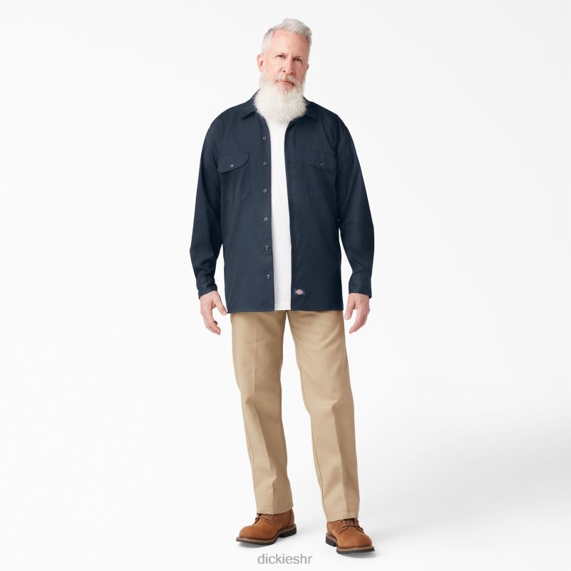 radna košulja dugih rukava opuštenog kroja muškarci Dickies tamnoplava (dn) 6BPL6642 radna odjeća