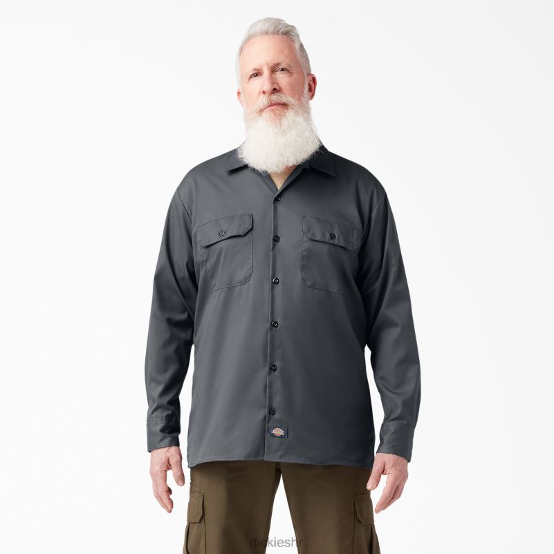 radna košulja dugih rukava opuštenog kroja muškarci Dickies ugljen siva (ch) 6BPL6641 radna odjeća
