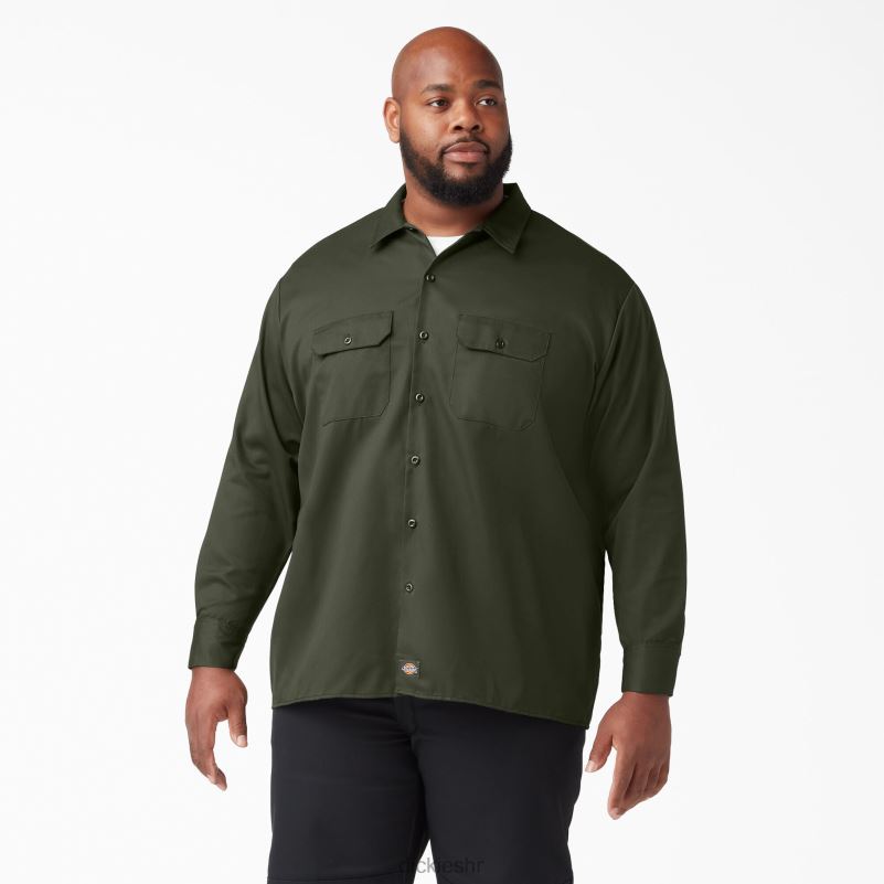 radna majica dugih rukava muškarci Dickies maslinasto zelena (og) 6BPL6566 radna odjeća