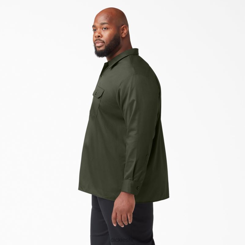 radna majica dugih rukava muškarci Dickies maslinasto zelena (og) 6BPL6566 radna odjeća