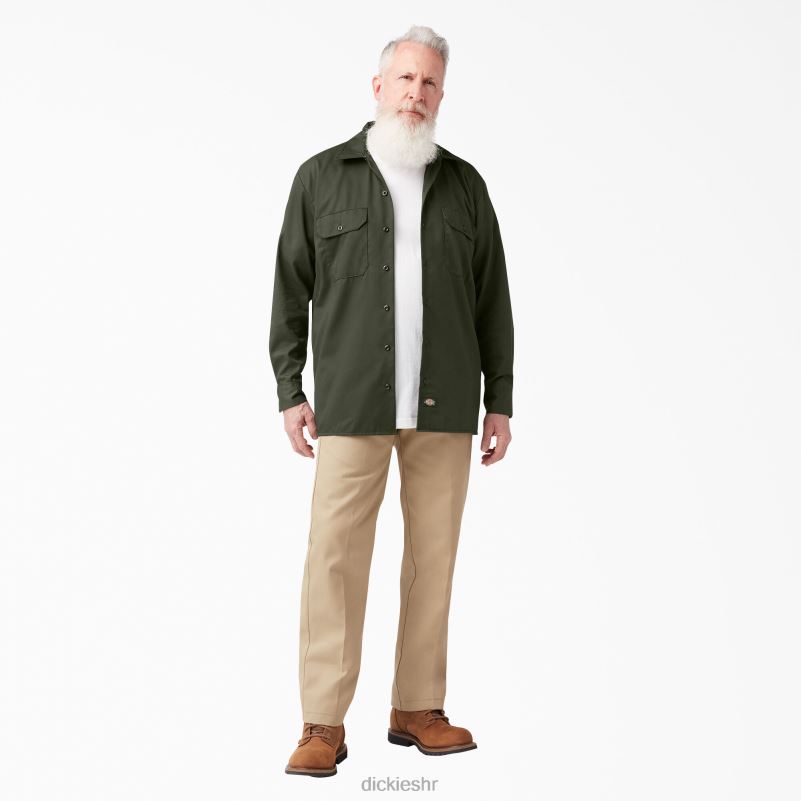 radna majica dugih rukava muškarci Dickies maslinasto zelena (og) 6BPL6566 radna odjeća