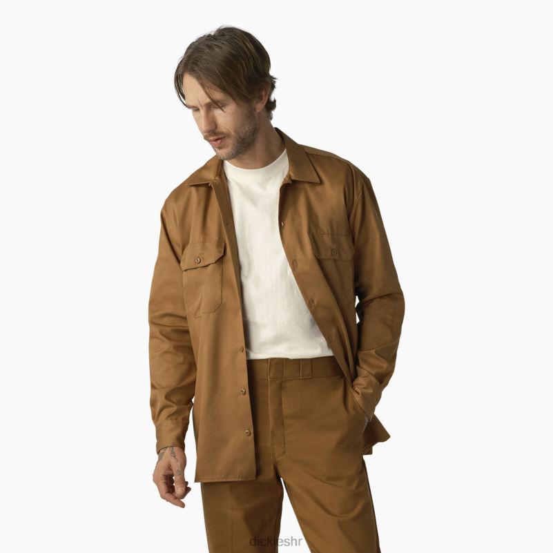 radna majica dugih rukava muškarci Dickies smeđa patka (wsd) 6BPL6569 radna odjeća