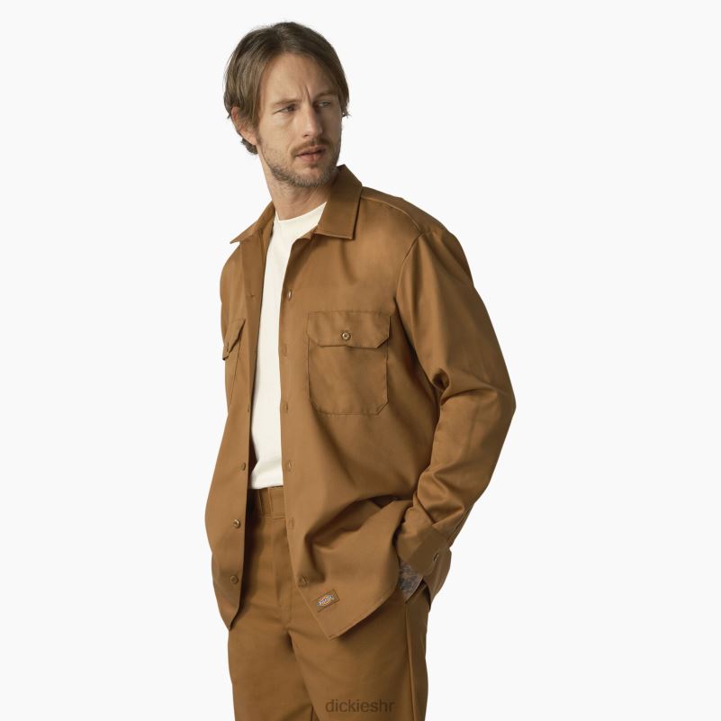 radna majica dugih rukava muškarci Dickies smeđa patka (wsd) 6BPL6569 radna odjeća