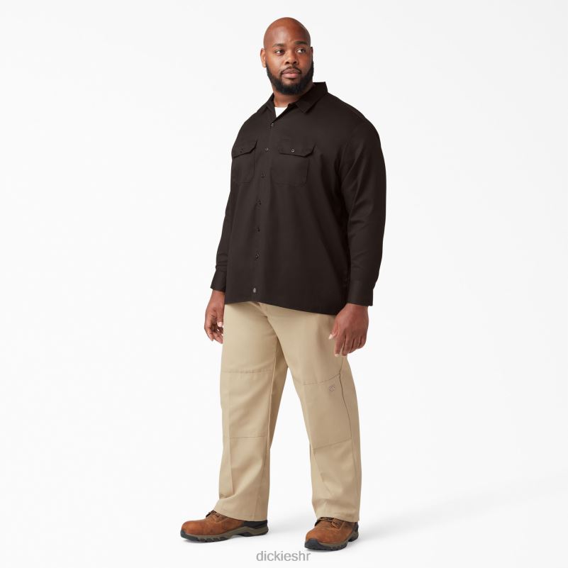radna majica dugih rukava muškarci Dickies tamno smeđa (db) 6BPL6559 radna odjeća