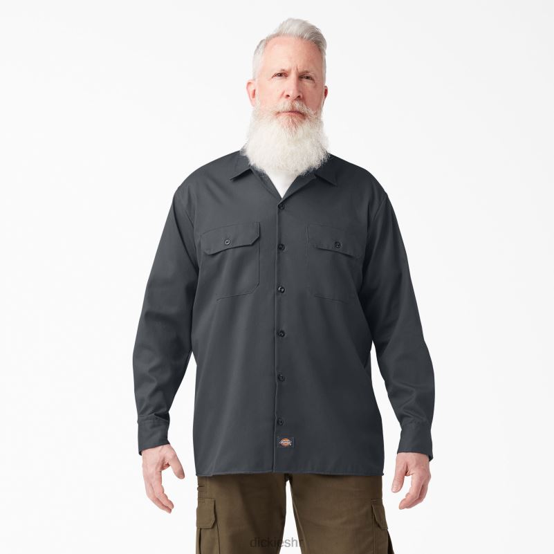 radna majica dugih rukava muškarci Dickies ugljen siva (ch) 6BPL6558 radna odjeća