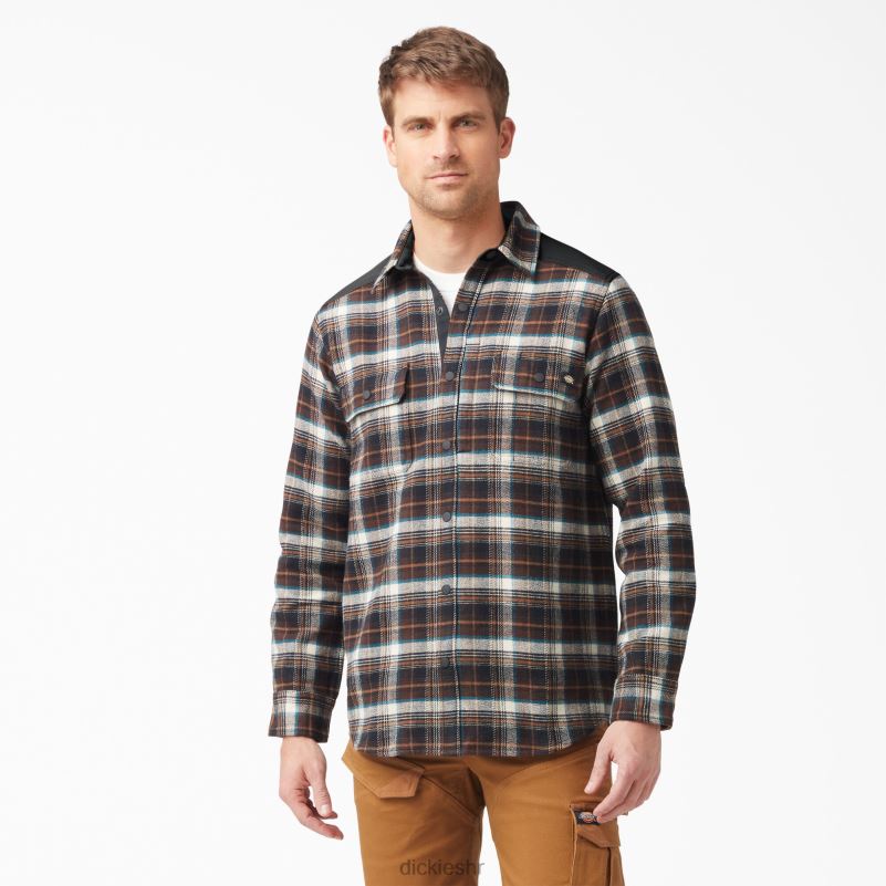 teška mišićava flanelska košulja muškarci Dickies čokoladno smeđi karirani (a1h) 6BPL6949 radna odjeća