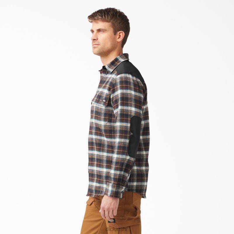 teška mišićava flanelska košulja muškarci Dickies čokoladno smeđi karirani (a1h) 6BPL6949 radna odjeća