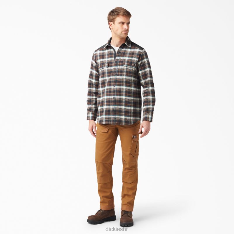 teška mišićava flanelska košulja muškarci Dickies čokoladno smeđi karirani (a1h) 6BPL6949 radna odjeća