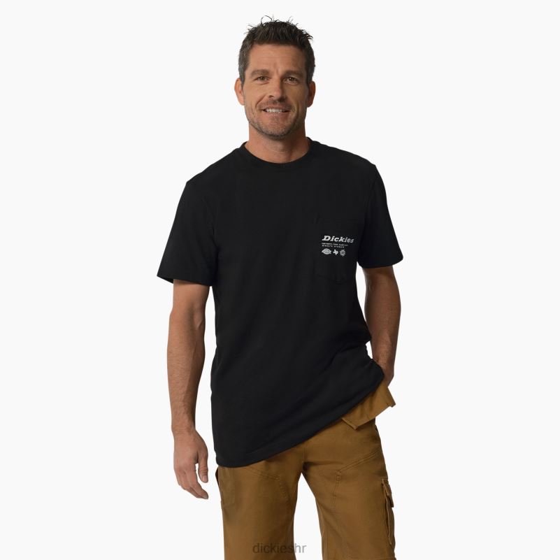 objedinjena radnom grafičkom majicom muškarci Dickies crna (b25) 6BPL6880 radna odjeća