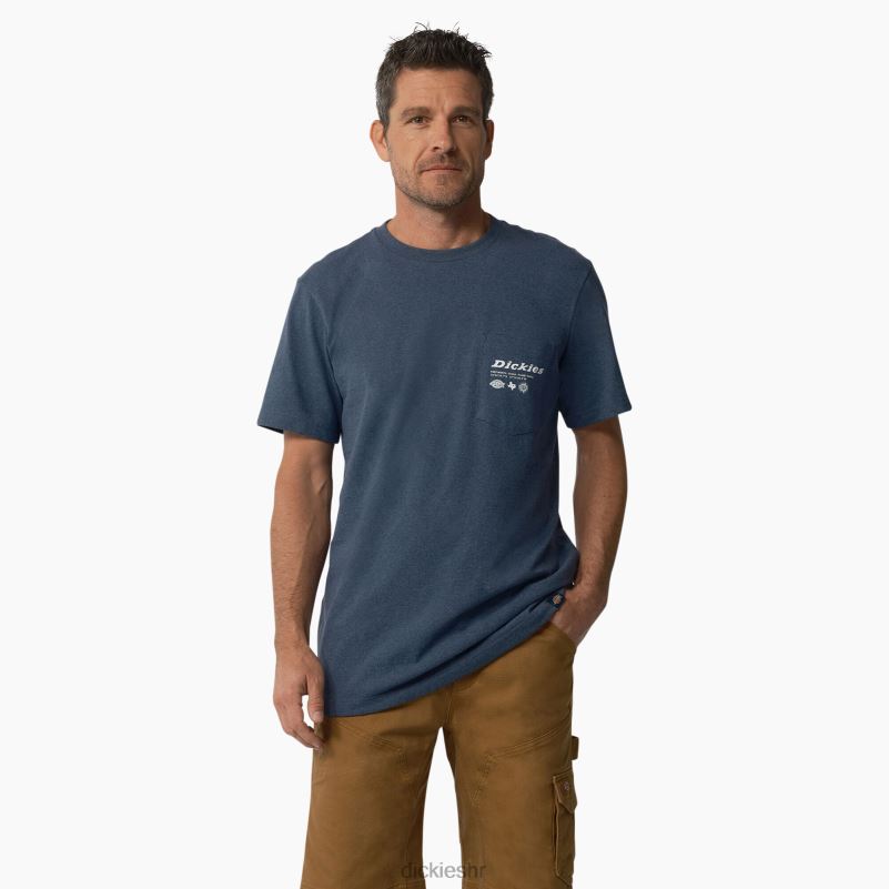 objedinjena radnom grafičkom majicom muškarci Dickies traper plavi (d25) 6BPL6881 radna odjeća