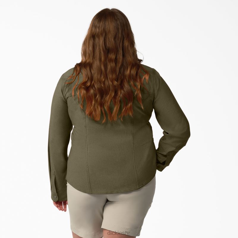 plus radna majica s roll-tabom za hlađenje žene Dickies vojnički zeleni vrijesak (mld) 6BPL61686 radna odjeća