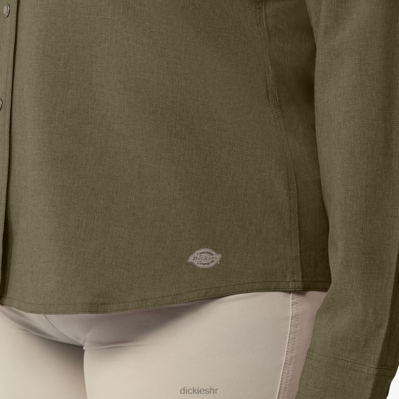 plus radna majica s roll-tabom za hlađenje žene Dickies vojnički zeleni vrijesak (mld) 6BPL61686 radna odjeća