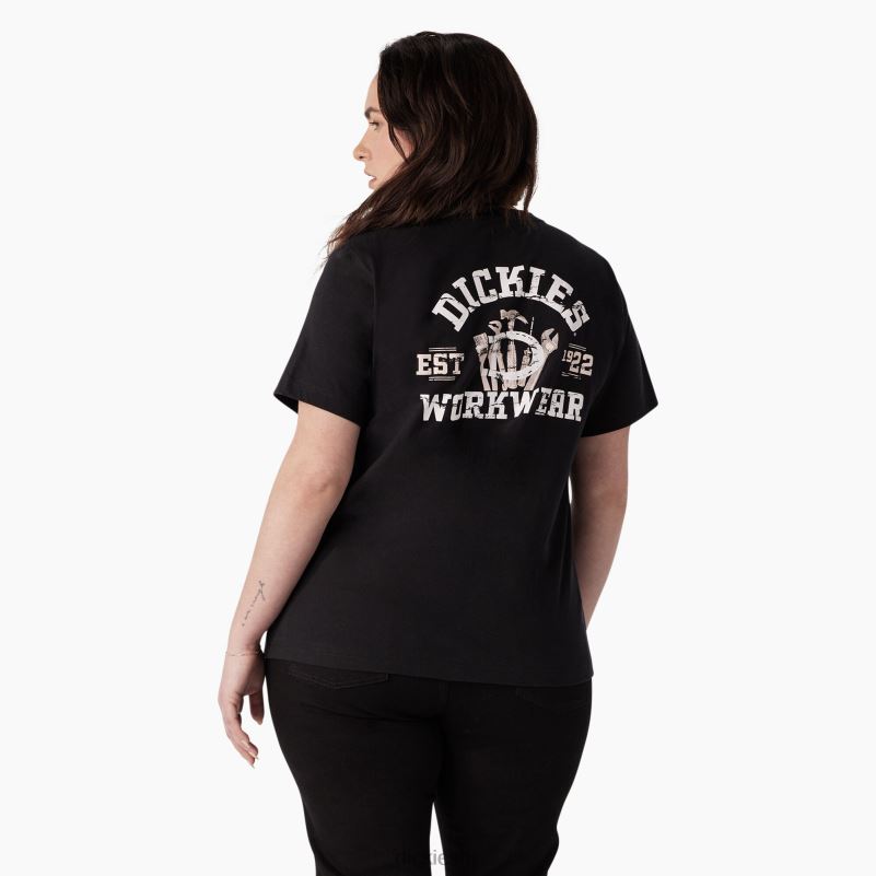 plus teška radna odjeća grafička majica žene Dickies crna (kbk) 6BPL62190 radna odjeća
