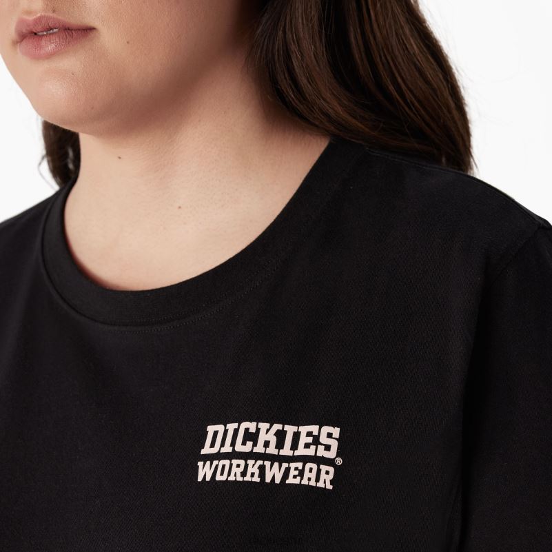 plus teška radna odjeća grafička majica žene Dickies crna (kbk) 6BPL62190 radna odjeća