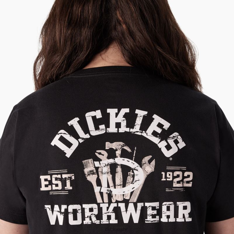 plus teška radna odjeća grafička majica žene Dickies crna (kbk) 6BPL62190 radna odjeća