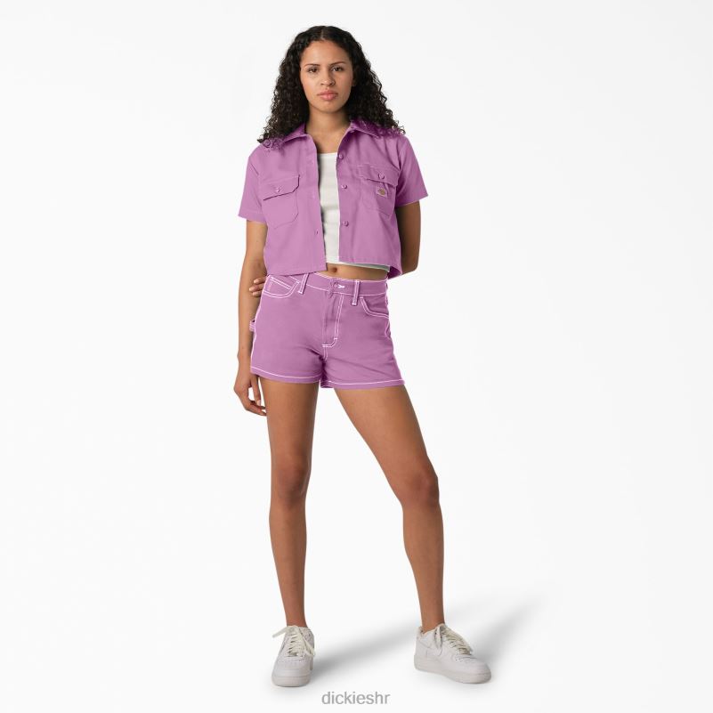 skraćena radna košulja žene Dickies divlja ruža (wr2) 6BPL62007 radna odjeća